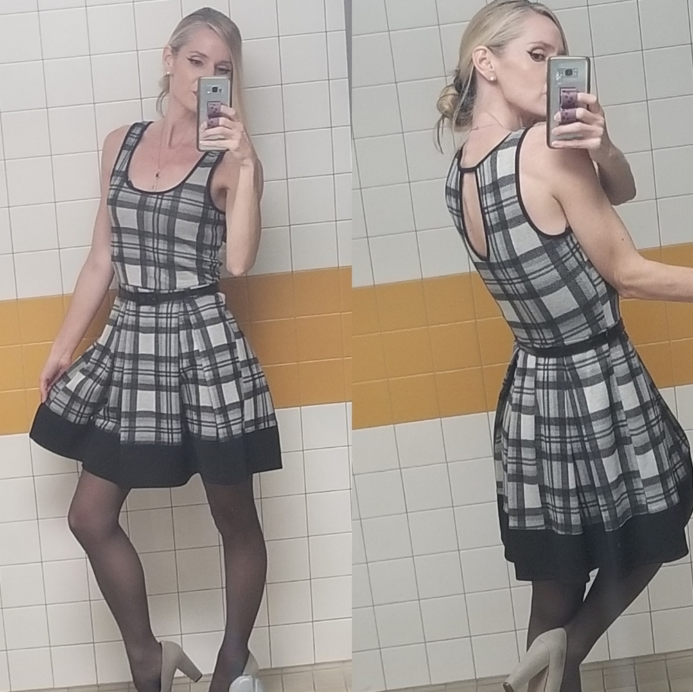 Gorgeous plaid mid dress